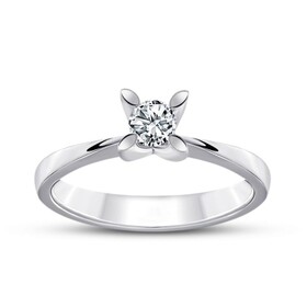  - 0,40 KARAT 14 AYAR 3 GRAM BEYAZ ALTIN TEKTAŞ PIRLANTA YÜZÜK