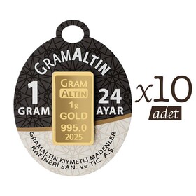 AVANTAJLI PAKETLER - 10 ADET 1 GRAM 24 AYAR İAR GRAMALTIN