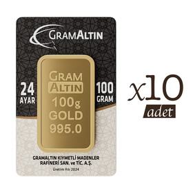 AVANTAJLI PAKETLER - 10 ADET 100 GRAM 24 AYAR İAR GRAMALTIN