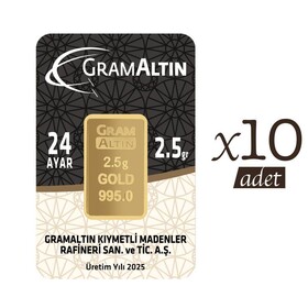 AVANTAJLI PAKETLER - 10 ADET 2,5 GRAM 24 AYAR İAR GRAMALTIN