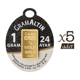 AVANTAJLI PAKETLER - 5 ADET 1 GRAM 24 AYAR İAR GRAMALTIN
