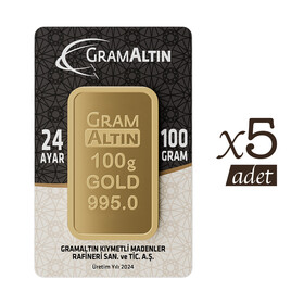 AVANTAJLI PAKETLER - 5 ADET 100 GRAM 24 AYAR İAR GRAMALTIN